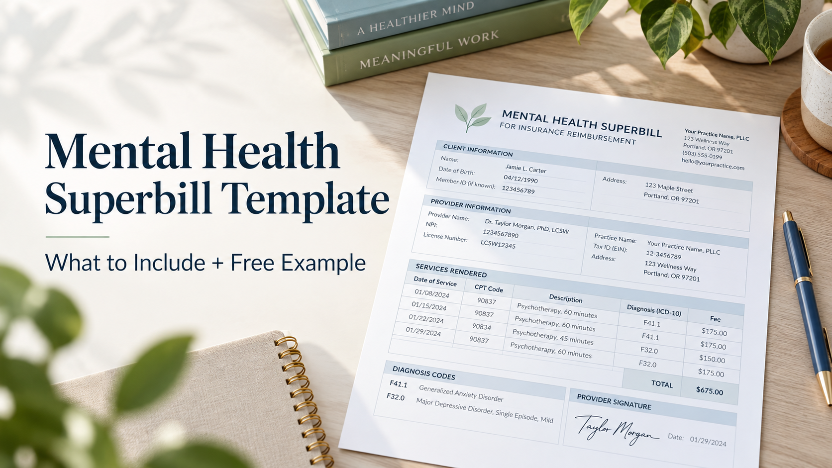 Mental Health Superbill Template: What to Include + Free Example